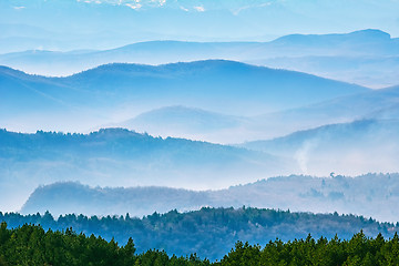 Image showing Mountain Ranges in The Fog