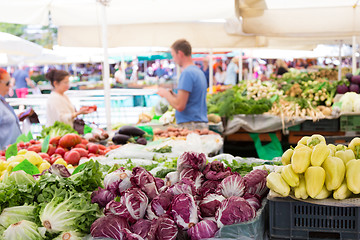 Image showing Vegetable market stall.