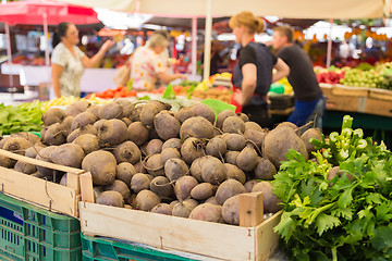 Image showing Vegetable market stall.