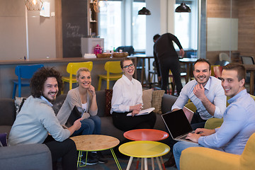 Image showing Startup Business Team At A Meeting at modern office building