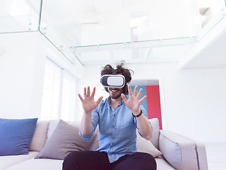 Image showing man using VR-headset glasses of virtual reality