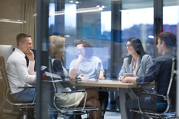 Image showing Startup Business Team At A Meeting at modern office building