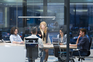 Image showing Startup Business Team At A Meeting at modern office building