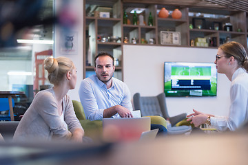 Image showing Startup Business Team At A Meeting at modern office building