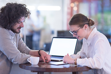 Image showing startup Business team Working With laptop in creative office