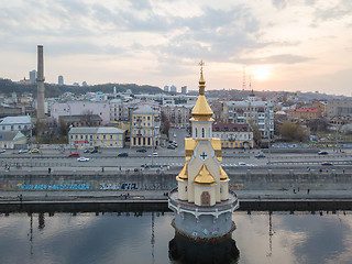 Image showing Church of St. Nicholas in the waters of the Dnieper. Kiev, Ukraine