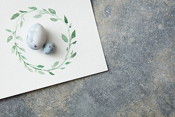 Image showing easter eggs on a concrete background