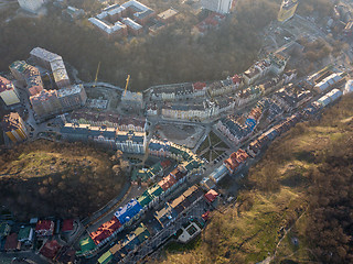 Image showing Top view of new modern houses in Vozdvizhenka district, Kiev, Ukraine