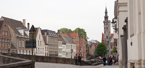 Image showing The Belfry Tower of Bruges.Panoramic view