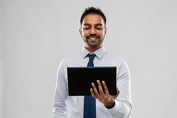 Image showing indian businessman with tablet pc computer