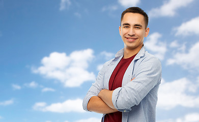 Image showing smiling young man over white background