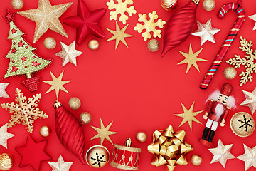 Image showing Christmas Bauble Background Border