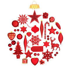 Image showing Christmas Tree Bauble Decorations