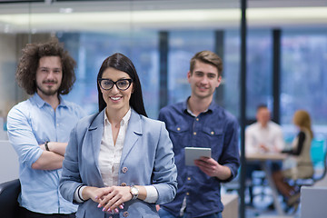 Image showing Portrait of a startup business team At A Meeting