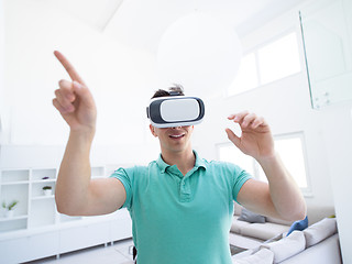 Image showing man using VR-headset glasses of virtual reality