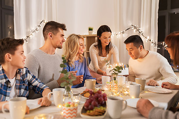 Image showing happy family having birthday party at home