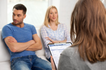 Image showing couple with problem at family psychologist office