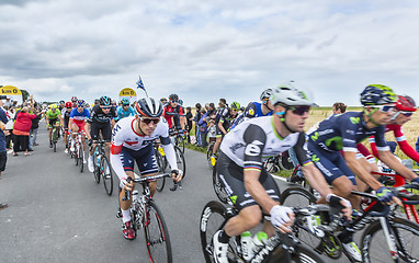 Image showing The Peolton at The Start of Tour de France 2016