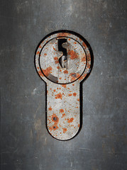 Image showing Cylinder lock closeup