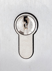 Image showing Cylinder lock closeup