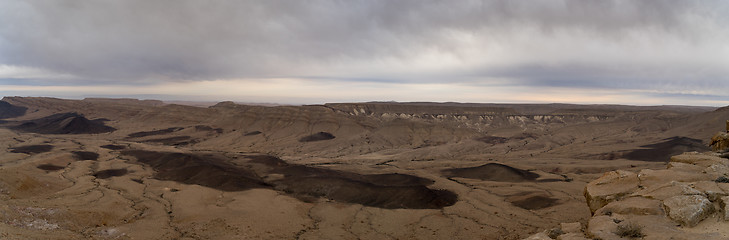 Image showing Desert panorama in Israel Ramon crater