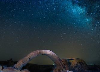 Image showing Milky Way and ruins in Israel