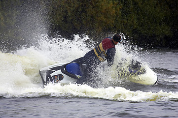 Image showing Single male jetskier