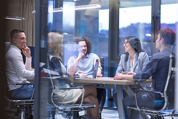 Image showing Startup Business Team At A Meeting at modern office building