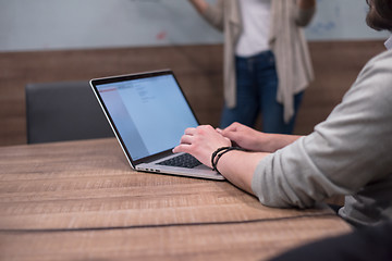 Image showing Startup Business Team At A Meeting at modern office building