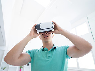 Image showing man using VR-headset glasses of virtual reality