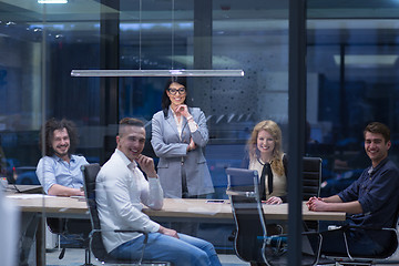 Image showing Startup Business Team At A Meeting at modern office building