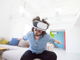 Image showing man using VR-headset glasses of virtual reality