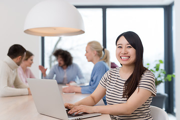 Image showing Startup Business Team At A Meeting at modern office building