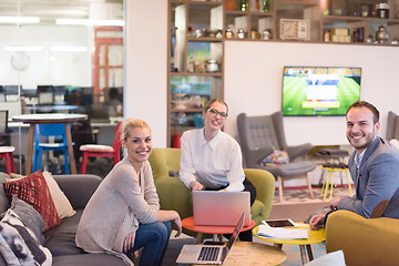 Image showing Startup Business Team At A Meeting at modern office building