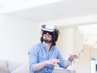 Image showing man using VR-headset glasses of virtual reality