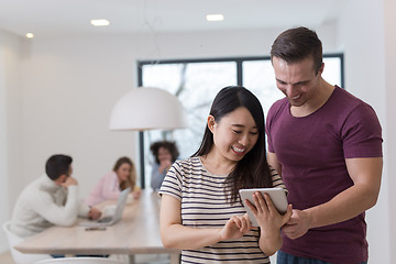 Image showing Startup Business Team At A Meeting at modern office building