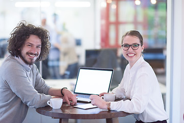 Image showing startup Business team Working With laptop in creative office