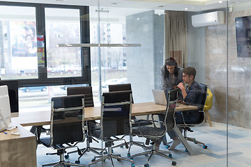 Image showing Business People Working With laptop in office