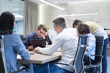 Image showing Startup Business Team At A Meeting at modern office building