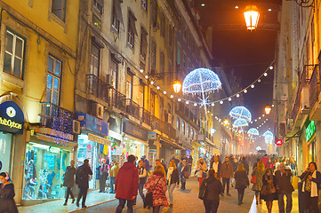 Image showing Shopping street, Lisbon, Portugal