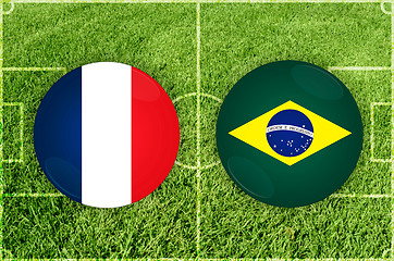 Image showing France vs Brazil football match