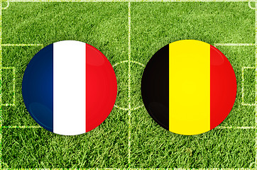 Image showing France vs Belgium football match