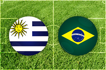 Image showing Uruguay vs Brazil football match