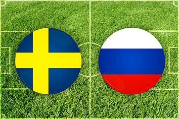 Image showing Sweden vs Russia football match