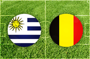 Image showing Uruguay vs Belgium football match