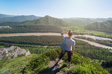 Image showing Woman in Altai mountain