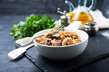 Image showing fried cabbage with mushrooms