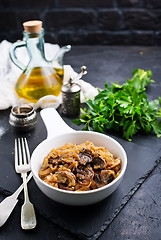 Image showing fried cabbage with mushrooms