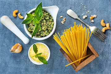 Image showing pasta and pesto