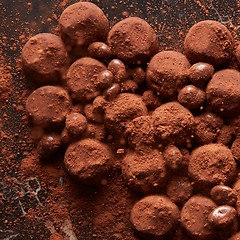 Image showing Assorted dark chocolate truffles